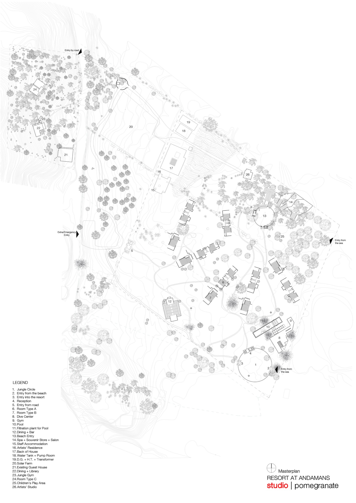 Island Resort, Andaman Islands — sketch by Studio Pomegranate